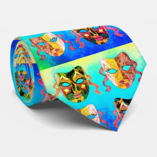 Venetian Masque Pattern in Vivid Eclectic Pattern Tie