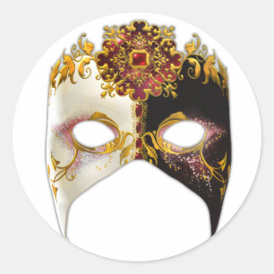 Venetian Masque: Ruby Jewel Classic Round Sticker