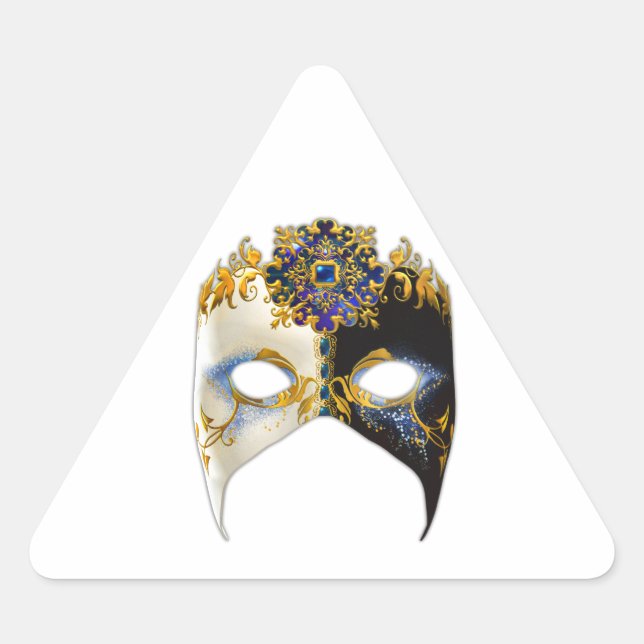 Venetian Masque: Sapphire Jewel Triangle Sticker (Front)