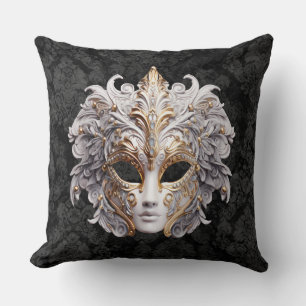 Venetian, Masquerade Carnival Mask Throw Pillow