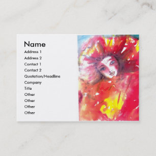 VENETIAN MASQUERADE FACES - MASK IN RED BUSINESS CARD