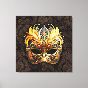 Venetian Masquerade Golden Mask Canvas Print
