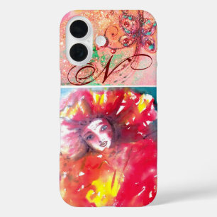 VENETIAN MASQUERADE - MASK IN RED MONOGRAM iPhone 16 CASE