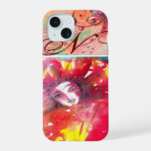 VENETIAN MASQUERADE - MASK IN RED MONOGRAM iPhone 15 CASE