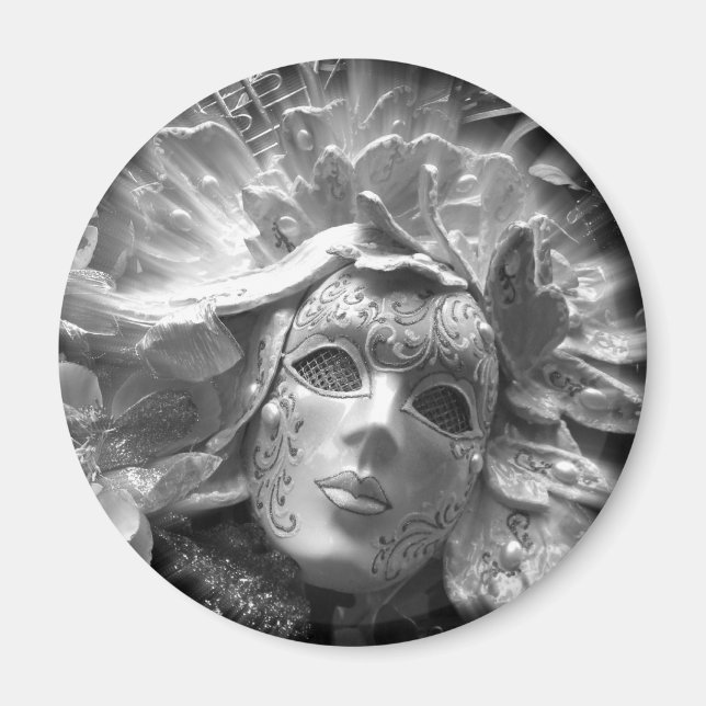 Venetian Masquerade Mask Round Magnet (Front)