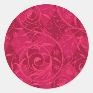 Venetian Medley, Fuschia Classic Round Sticker