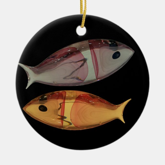 Venetian Murano Glass Fish Ornament (Front)