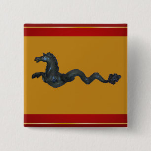 Venetian Murano Glass Horse 2 Inch Square Button