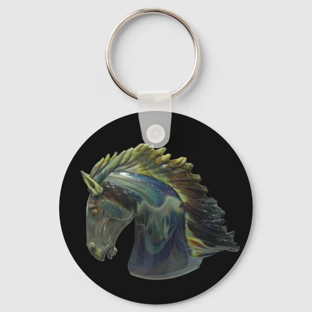 Venetian Murano Glass Horse Keychain (Front)