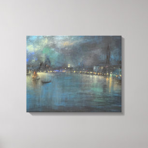 Venetian Nocturne (by Glenn Cooper Henshaw) Canvas Print