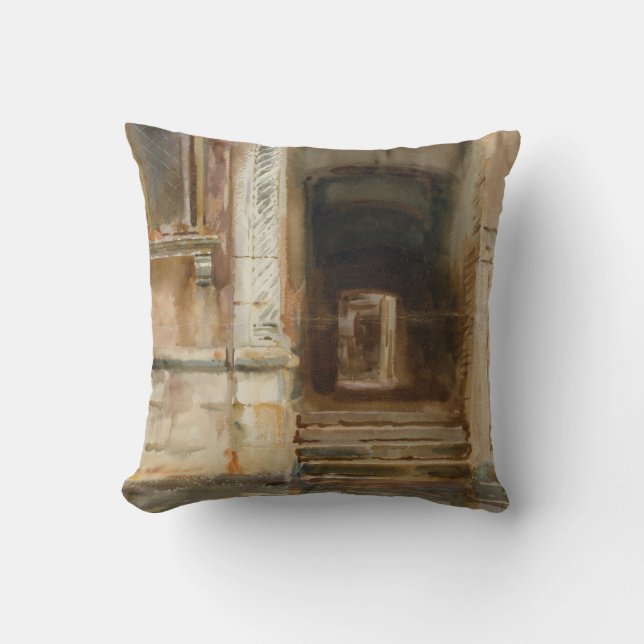 Venetian Passageway Throw Pillow (Front)