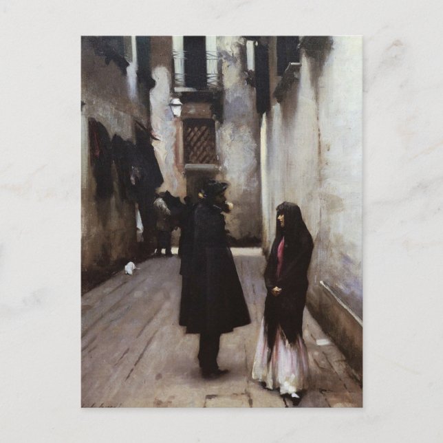 Venetian Street fine art painting John Sargent Postcard (Front)