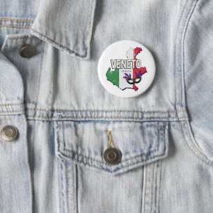 Veneto Italy Retro Region Map Vintage Souvenir 2 Inch Round Button