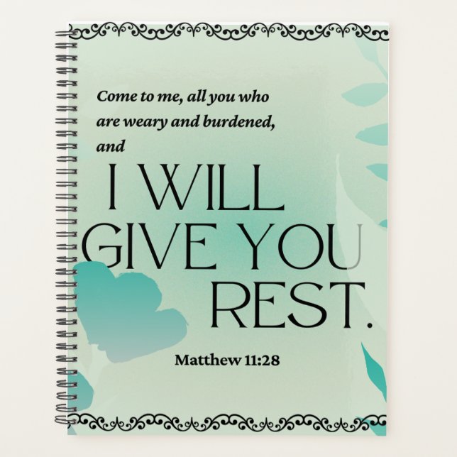 Venez à moi : Inspirational Planner Matthew 11-28 (Devant)