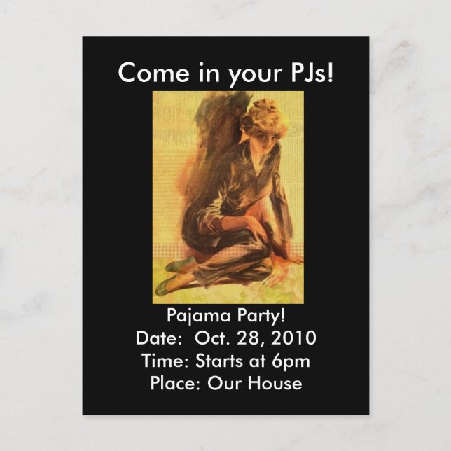 Venez dans vos PJs !, Invitation de la fête du pyj (Devant)