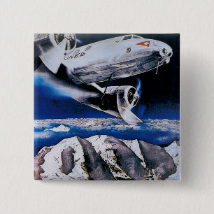 Venez En Suisse ~ Come to Switzerland 2 Inch Square Button