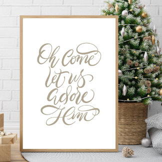Venez Nous Adorer Il Brush Calligraphy Poster