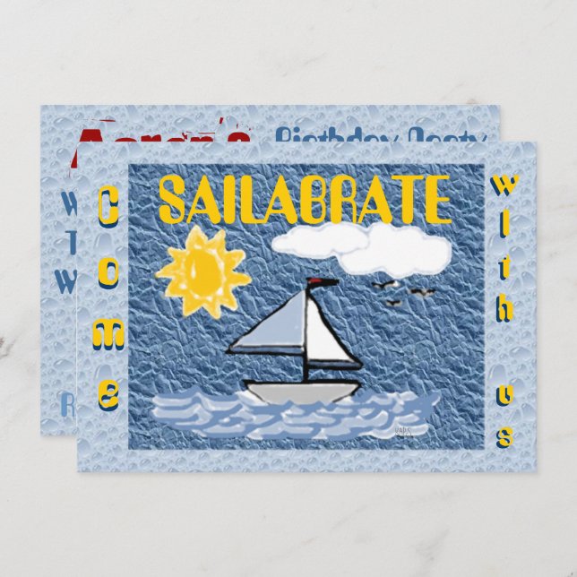 Venez Sailabrate Anniversaire Invitation (Devant / Derrière)