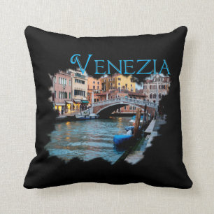 Venezia, Italia: Along the Canal Throw Pillow