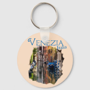 Venezia, Italia: Colourful Canal Keychain