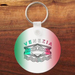 Venezia Rialto Bold Lines Metal Keychain