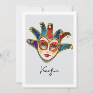 Venezia Venice Italy Carnival Mask Holiday Card
