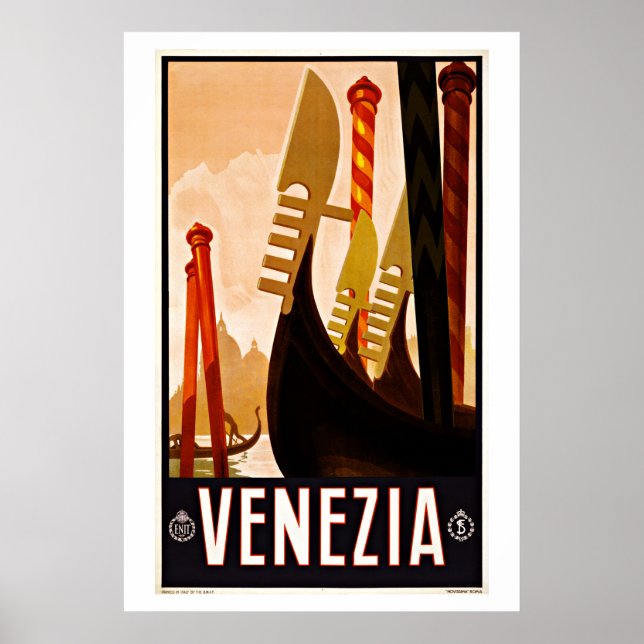 Venezia,Venice, Italy Vintage Travel Poster (Front)