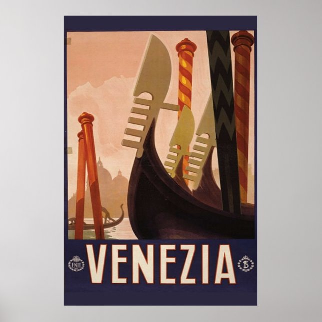 Venezia Vintage Italian Travel Poster (Front)