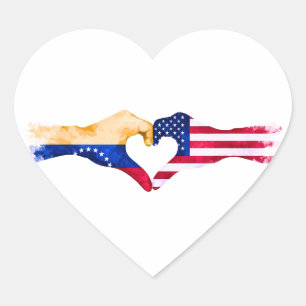 🇻 ❤️ 🇺 🇸 "Venezolano in the USA" Heart Sticker