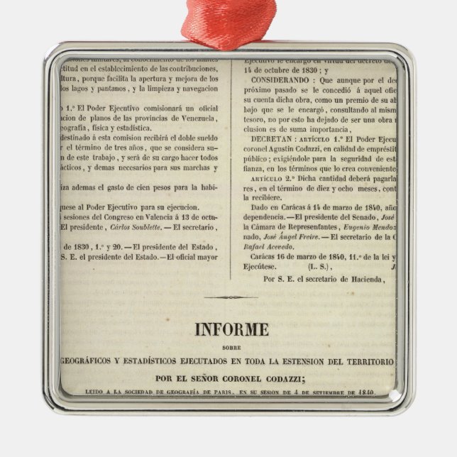 Venezuela 2 metal ornament (Front)