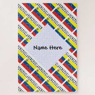 Venezuela and Venezuelan Flag Tiled Personalized  Jigsaw Puzzle