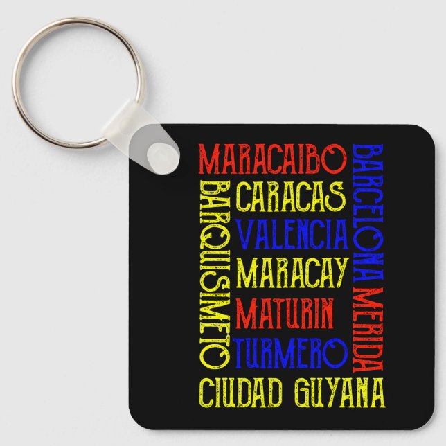 Venezuela Caracas City Names  Keychain (Front)