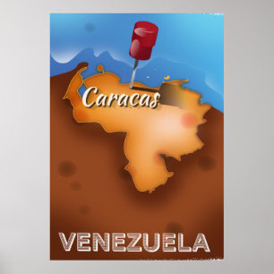 venezuela, Caracas vintage travel poster