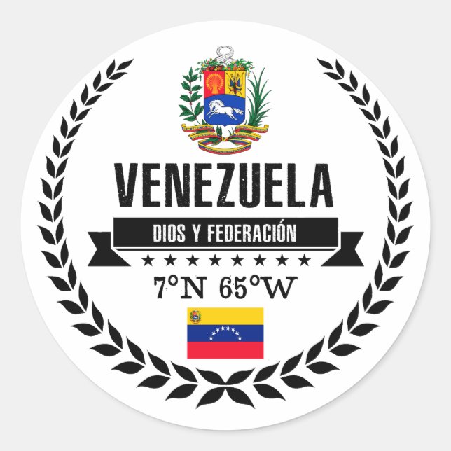 Venezuela Classic Round Sticker (Front)