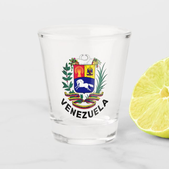 Venezuela coat of arms shot glass (Front)