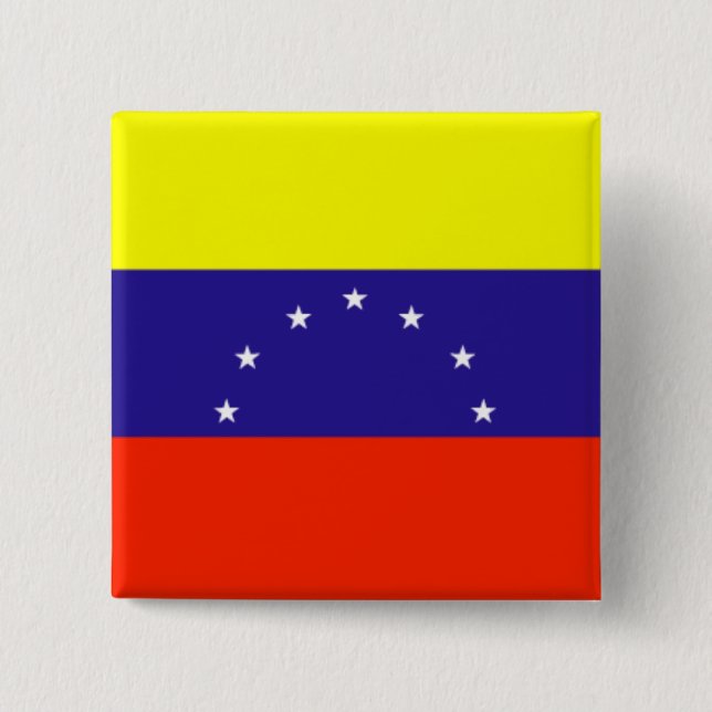 Venezuela Flag 2 Inch Square Button (Front)