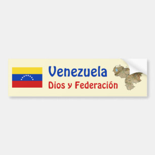 Venezuela Flag and Map Bumper Sticker