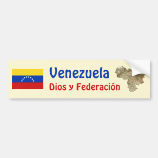 Venezuela Flag and Map Bumper Sticker