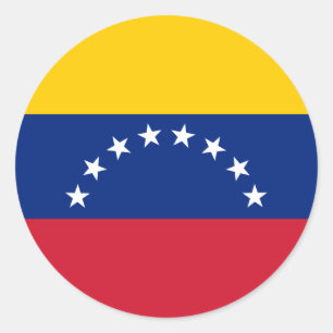 Venezuela flag classic round sticker