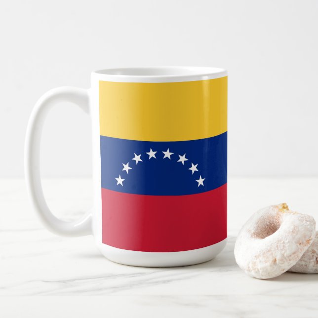 Venezuela flag coffee mug (With Donut)