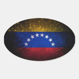 Venezuela Flag Firework Oval Sticker