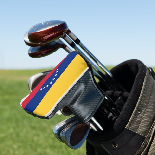 Venezuela flag golf head cover (In Situ)
