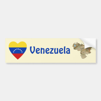 Venezuela Flag Heart + Map Bumper Sticker