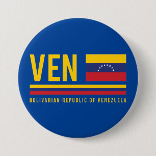 Venezuela Flag & ISO Code Alpha 3 Design Inch Round Button
