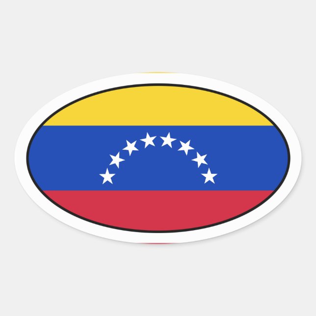 Venezuela Flag Oval Sticker (Front)