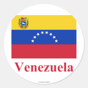 Venezuela Flag with Name Classic Round Sticker