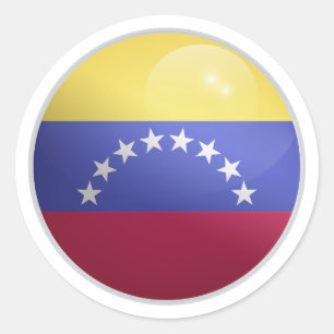Venezuela Glossy Circle Flag  Classic Round Sticker