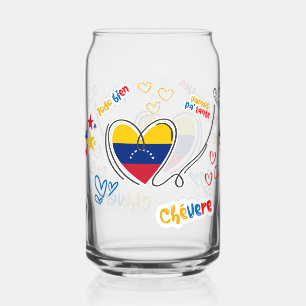 Venezuela Heart and Positive Phrases Can Glass