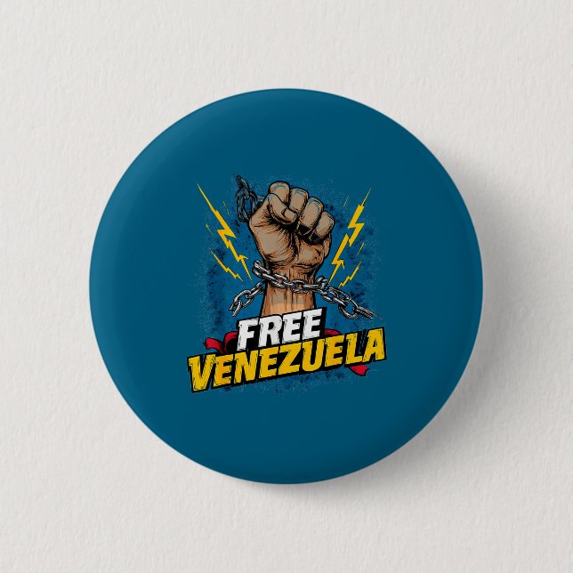 Venezuela Heart Venezuela Flag Design 2 Inch Round Button (Front)
