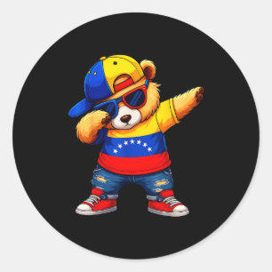 Venezuela Hispanic Heritage Venezuelan Bear Dabbin Classic Round Sticker